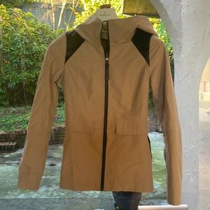 Mackage trench coat with leather shoulders